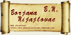 Borjana Mijajlovac vizit kartica